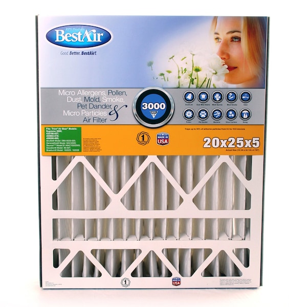 Bestair 20 in. W X 25 in. H X 5 in. D 13 MERV Pleated Air Filter 1 pk AB2025-13R - main